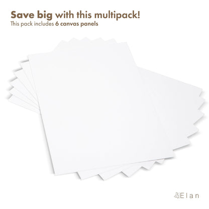 Elan Cotton Canvas Panels 40x60 CM, 6-Pack Canvas Boards for Painting, Painting Canvas, Canvases, Art Board Bulk Art Canvas Board Blank Canvas Panel