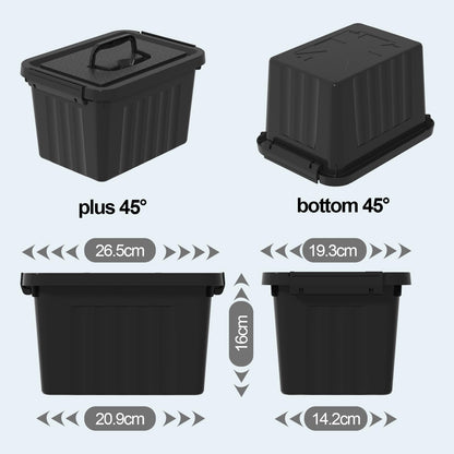 Lesbye 4 PCS Black Plastic Storage Box with Lids, Storage Containers