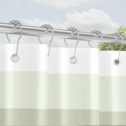 Lerores Shower Curtain 120 x 200 cm Rail Olive Green, Weighted Hem, Anti-Mould Textile, Water-Repellent, Washable Polyester Bath Curtains with Eyelets