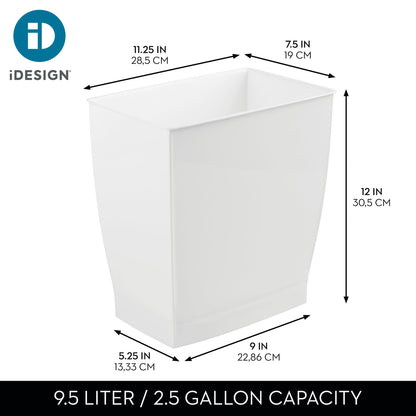 iDesign Mono Rubbish Bin, Plastic, White