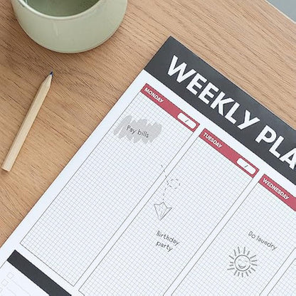 Grupo Erik Weekly Planner A3 | Undated Daily Planner Family, Desk Calendar, 54 Tear Off Pages A3 Notepad | Cute Stationery Gifts