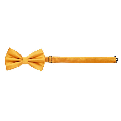 MASADA bow tie yellow - men's accessory in silk-look, continuously adjustable, handmade with hook closure - 12 x 6 cm