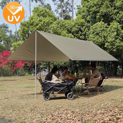 HIDEWALKER Camping Tarp Shelter 3x3m 3x4m 3x5m Lightweight Tent Tarpaulin Waterproof Tent Awning Canopy Basha Sunshade for Hiking Backpacking (Olive Green, 3x4m)