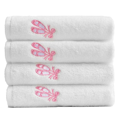 Nanxson Washcloth Towels Set 4 Pack Cotton Fingertip Towel Hand Bath Towel Baby Wash Face Cloths MJ0004 (4 pieces set (30 x 30 cm), white)