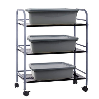 Begale 3-Pack Washing Up Bowl with Lid, Plastic Bus Box, 13 L, Grey