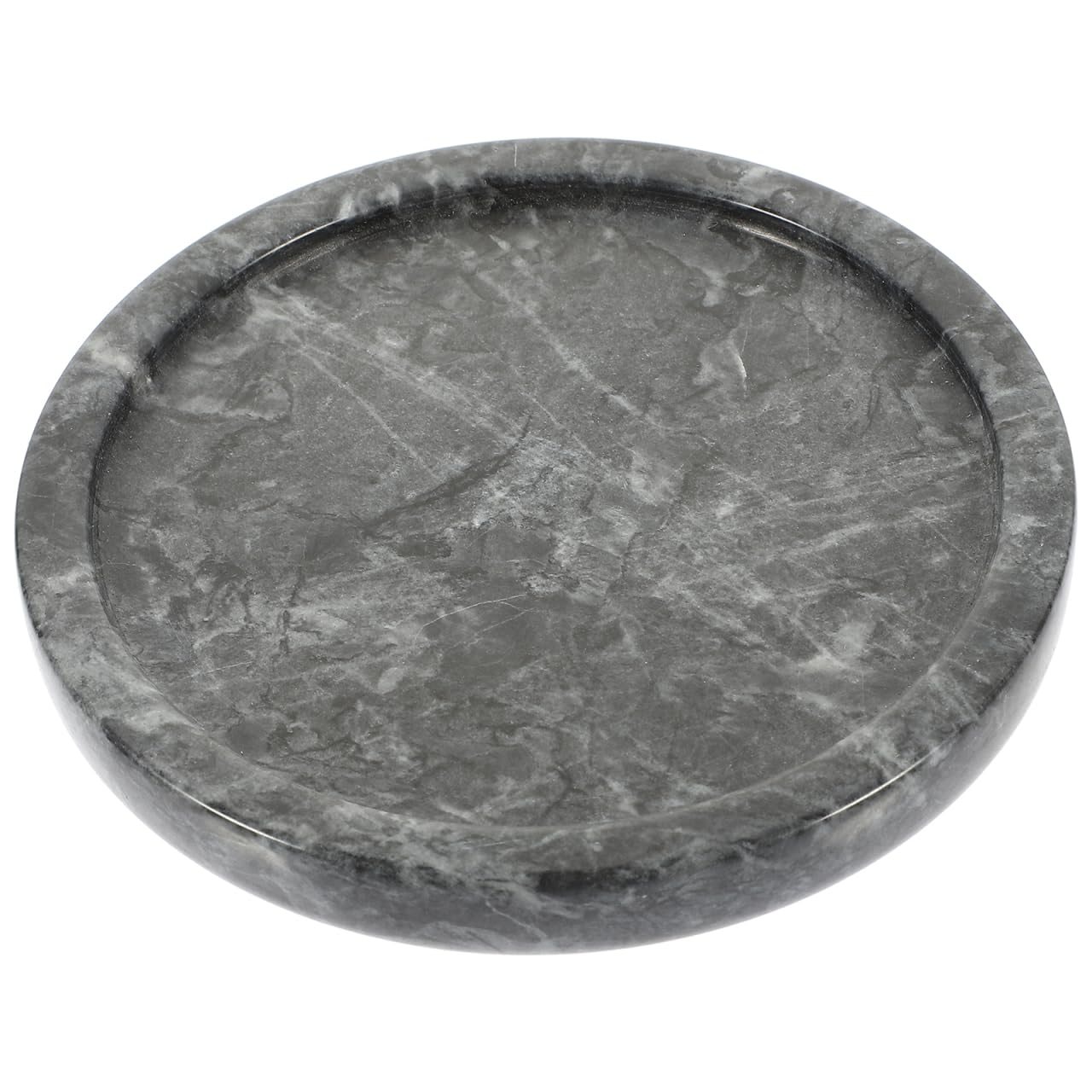 Alipis Round Marble Tray, 5.5" Decorative Vanity Tray Jewelry Dish Trinket Display Plate Countertop Organizer Makeup Tabletop Storage Tray for Candle,