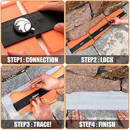 Saker Connectable Contour Gauge Profile Gauge with Lock 10 inch/25cm - Must Have Tool for DIY Handyman Woodworking