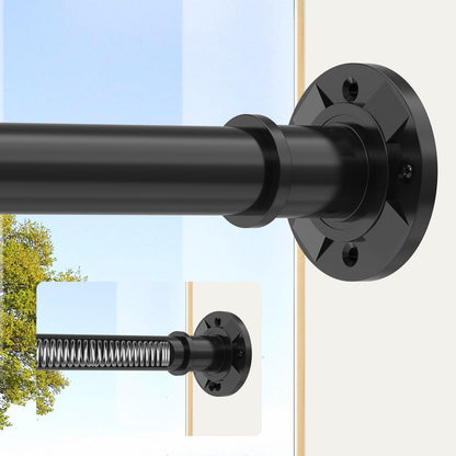 Black Shower Curtain Pole 78-313 cm, Extendable Tension Rod 28mm