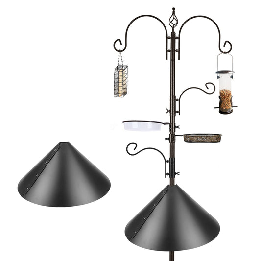 MIXXIDEA Deluxe Bird Feeding Station Kit - Wild Bird Feeder Hanging Kit with Suet Cage, Squirrel Guard Baffle, Multi Feeder Hanging, Planter Hanger,