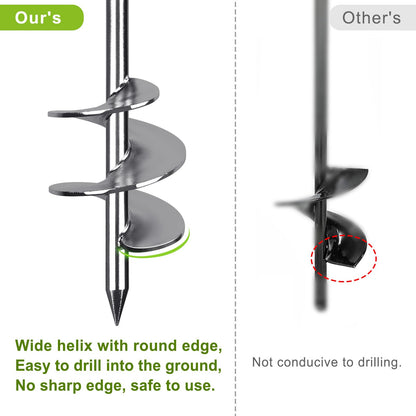 Insaga Multi-Purpose Ground Anchors Screw in, Wider Spiral Earth Anchors, Fully Welded Mobile Home Anchors for Trampolines, Swing Sets, Carports and