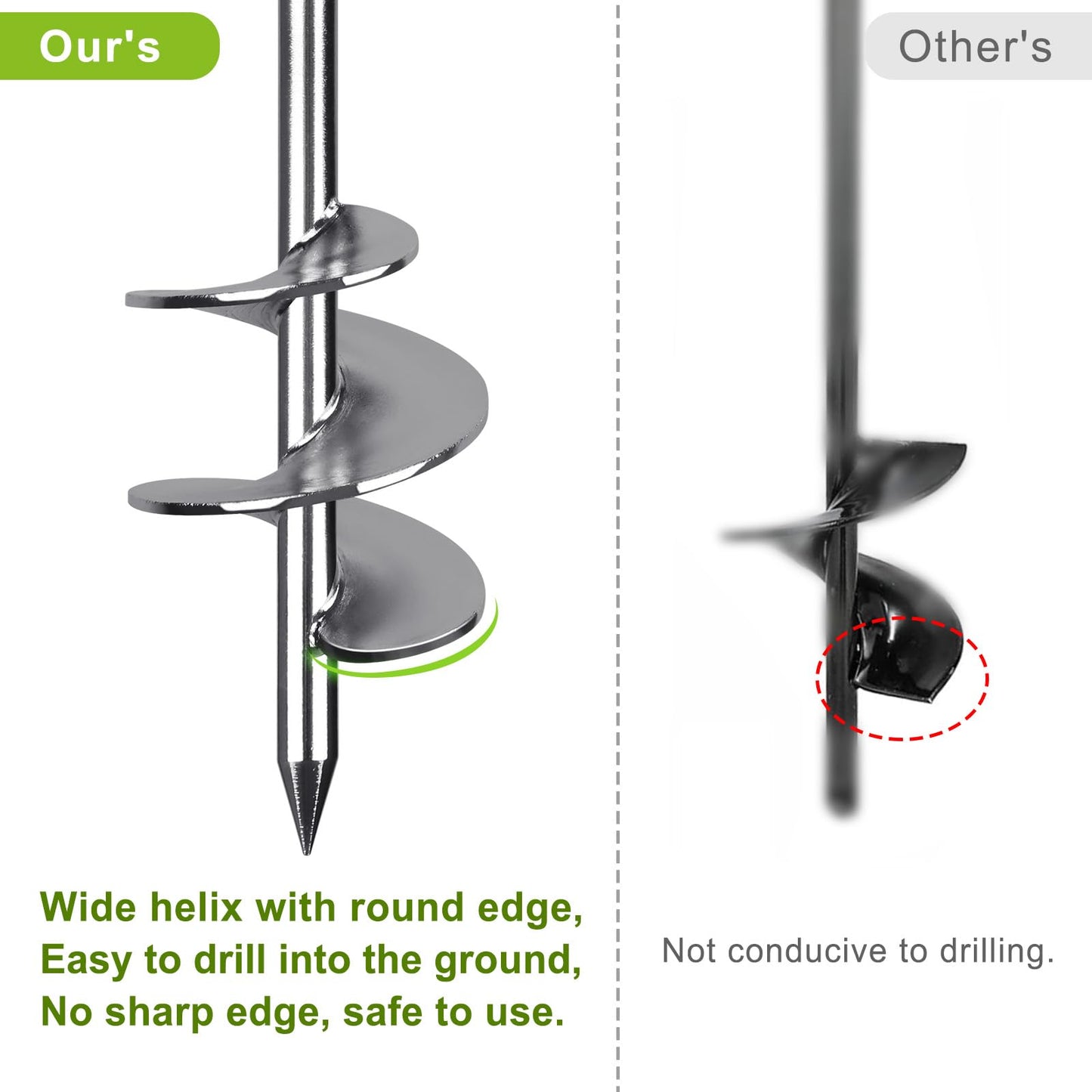 Insaga 30'' Fully Welded Ground Anchors Screw in, Wider Spiral Earth Anchor for Swing Set, 4pcs Mobile Home Anchors, Wind Resistant Trampoline Wind
