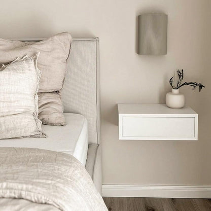 Mobili Fiver, Riccardo Wall bedside table, Matt White, Made In Italy