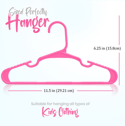 Utopia Home Baby Hangers - 60 Pink Plastic Kids Closet Hangers - Durable, Ideal for Everyday Use
