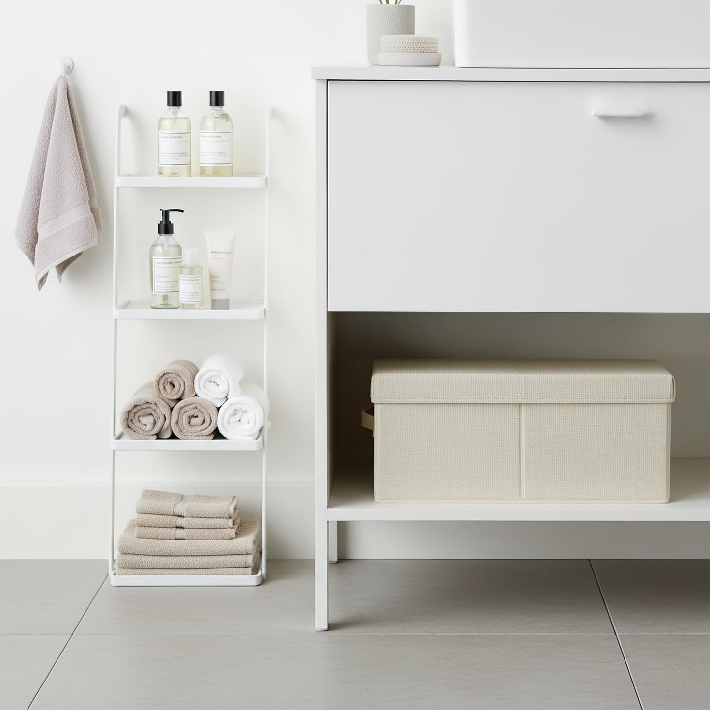 Pomodee Beige Foldable Storage Box with Lids,Set of 2 Large Wardrobe Long Storage Organiser,Collapsible Storage Baskets for