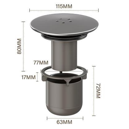 HNNHOME Shower Drain Cover Replacement, Chrome Shower Trap Cover, Removable Top Fitting Cap Parts, 90mm/115mm Shower Plughole Cover