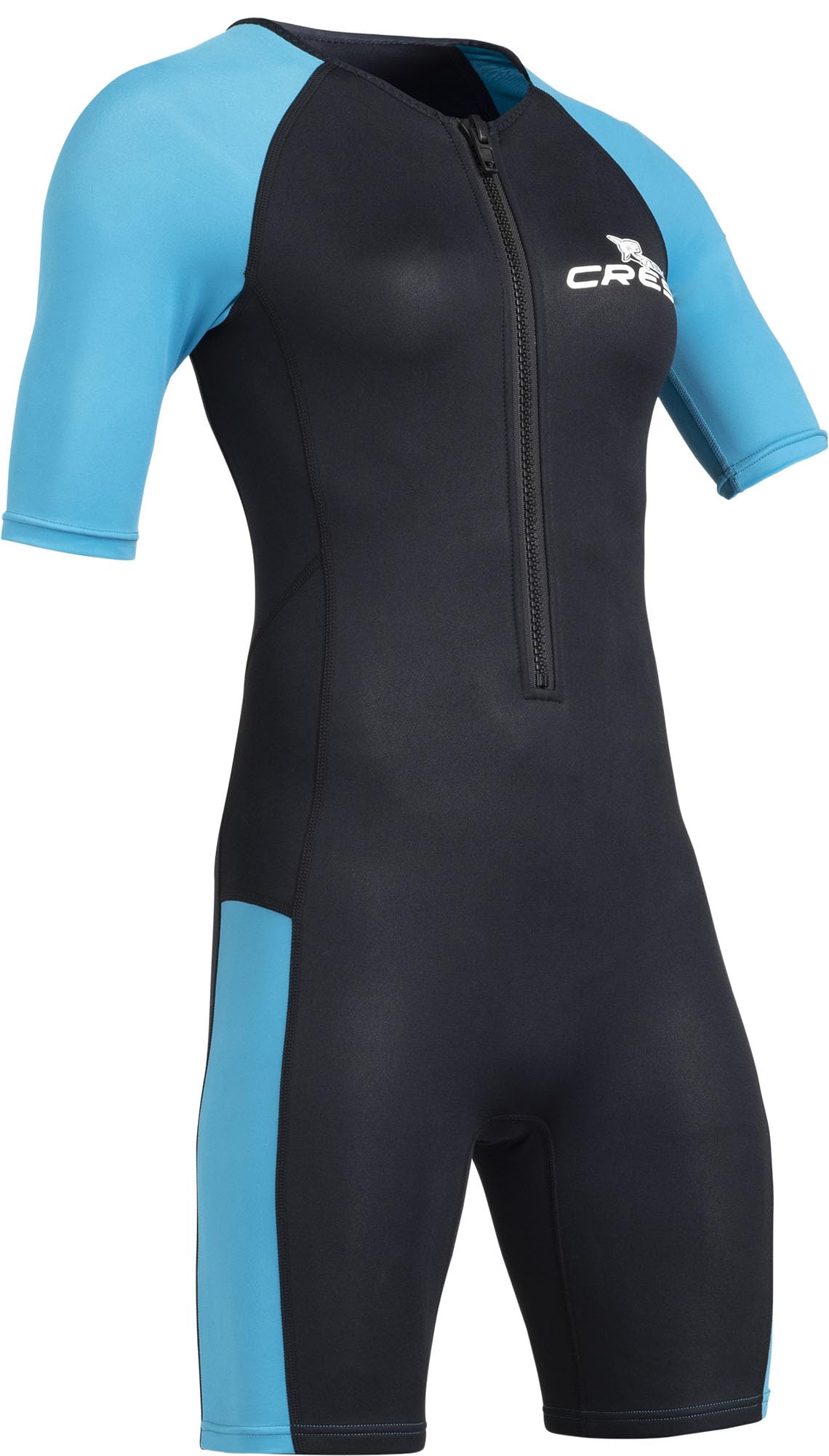 Cressi Womens Tiburon Lady Monopiece 3mm Shorty Wetsuit, Black/Aquamarine, L EU