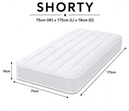 Starlight Beds White Tile Shorty Mattress - 75x175x18cm