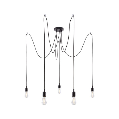 Paulmann 50389 Ketil Neordic Pendant luminaire 5-lamp Sputnik max. 5x20 watts Pendant lamp Black Ceiling lamp Silicone, Metal Pendant luminaire E27