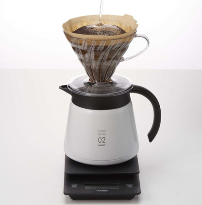 Hario CD-V60-02-white-600ml Thermal jug Insulated Server V60-02-white-600ml, Stainless Steel, White