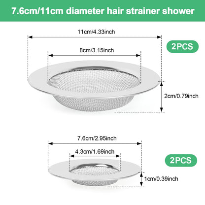 Annyswit 4 Pcs Stainless Steel Sink Strainer, Kitchen Drain Filter
