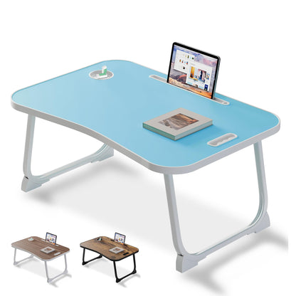 Laptop Bed Desk, Lap Desk Breakfast Tray Table for Home and Office,Eating, Reading, Writing on Bed, Sofa,Laptop Stand for Bed (Blue)