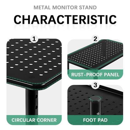 FURWOO 2 Pack Laptop Stand Desk Monitor Stand for Computer Printer Notebook 3 Height Adjustable Laptop Riser for Office Home School Black