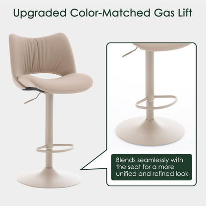 YOUNUOKE Single Bar Stool, Swivel Counter Height Barstool, Khaki