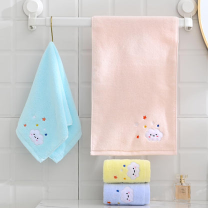 sense gnosis 100% Cotton Cloud Kids Facial Towels, Fingertip Towels for Bathroom Towel Set Star Embroidered Children Towels & Baby Washcloths