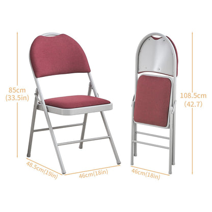 BOOSDEN Folding Chair, Foldable Chair, Set of 2, Fabric Fold Up Chairs for Home, Office, Dining, Portable and Compact Metal Frame Folding Seat