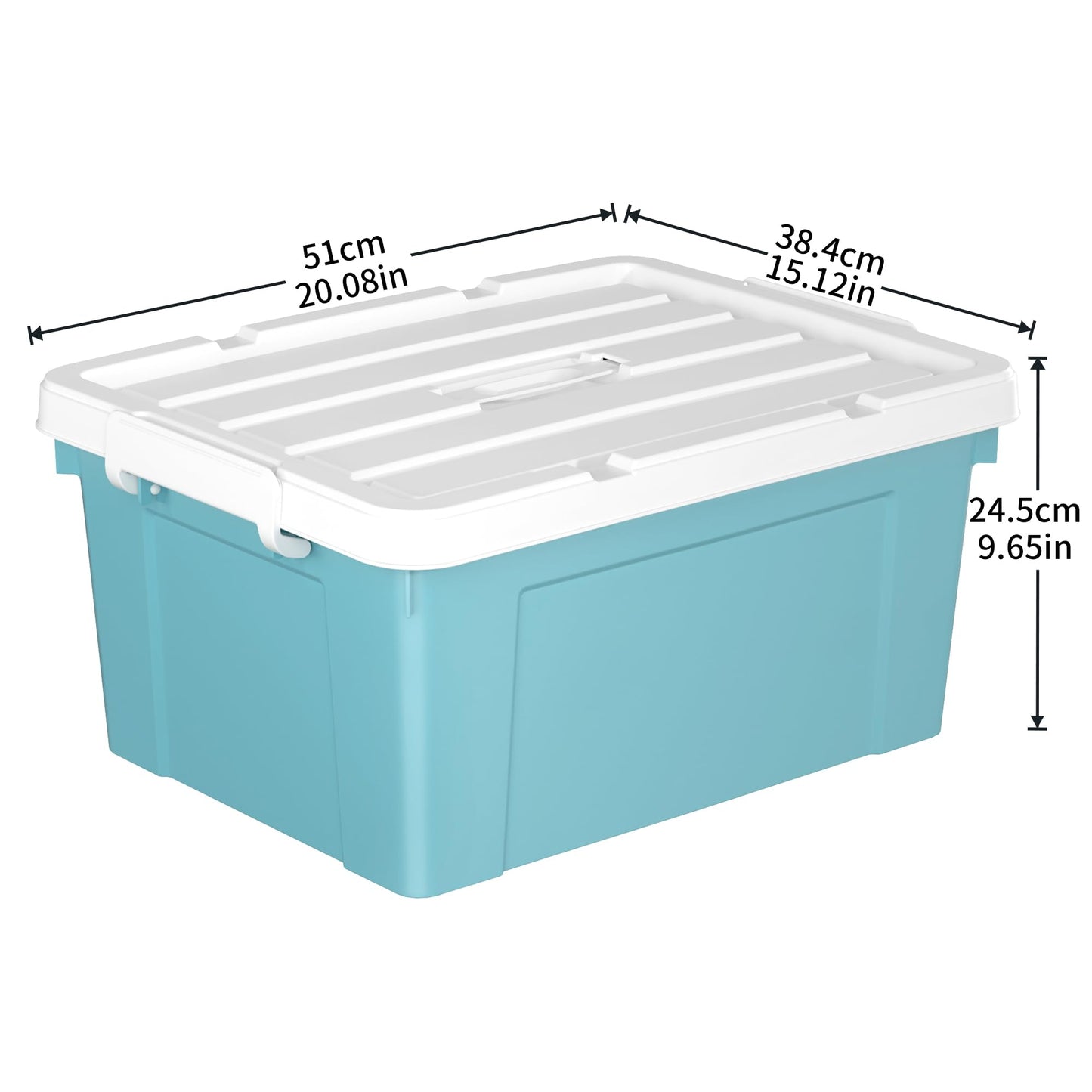 Cetomo 35L*3 Storage Boxes, Carry Plastic Storage Box with Lids, Organizing Container with Handle and Secure Latching Buckles, Stackable, Nestable