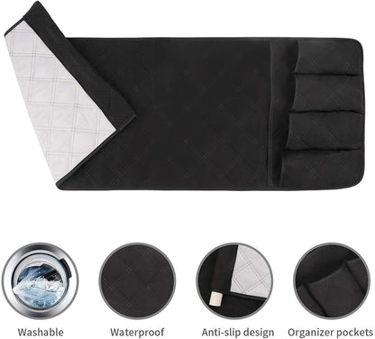 Bkrdty Armrest Storage Organizer Anti-Slip Sofa Couch Chair Armrest Organizer 90 * 33cm 5 pockets Couch Chair Organizer Holder for TV Remote Control