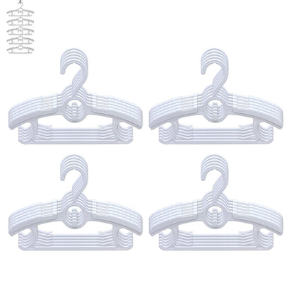 GencuoGencuoirir20 Pieces of White Retractable Non-Slip Adjustable Multifunctional Children's Hanger，Baby Hangers, for Newborn Clothes
