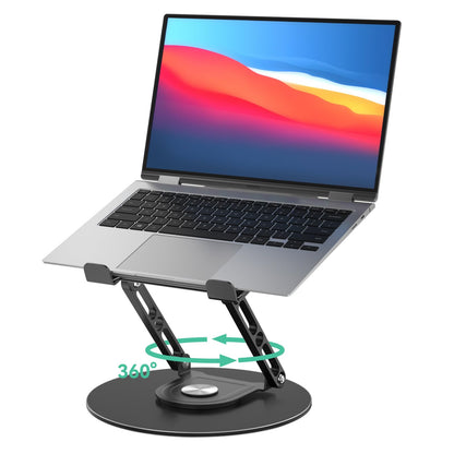 GleYo Laptop Stand for Desk Adjustable Computer Stand with 360 Rotating Base Ergonomic Laptop Riser Mount for Desk Foldable Protable Computer Desk