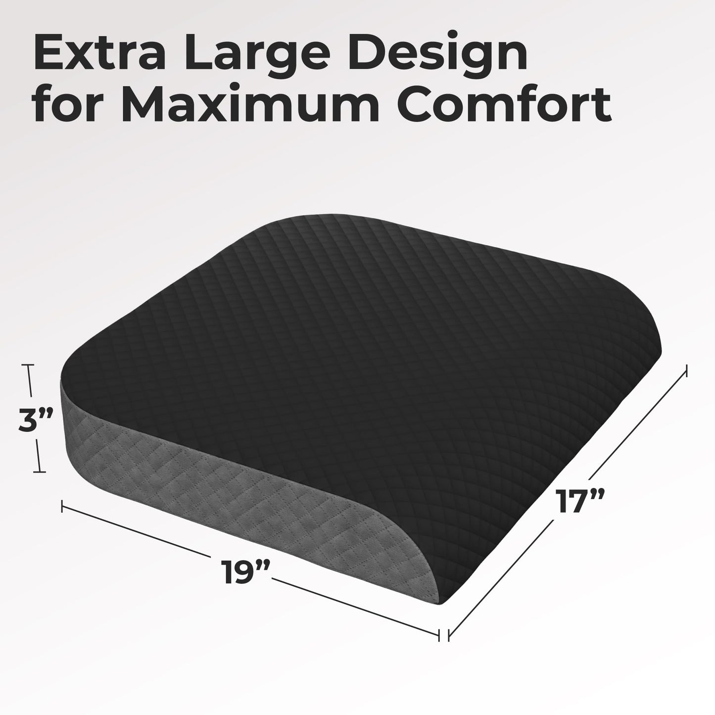 Kolbs Extra Large Seat Cushion | Stylish Plush Velvet Cover | X-Large Memory Foam for Office Chair, Floor Pillow