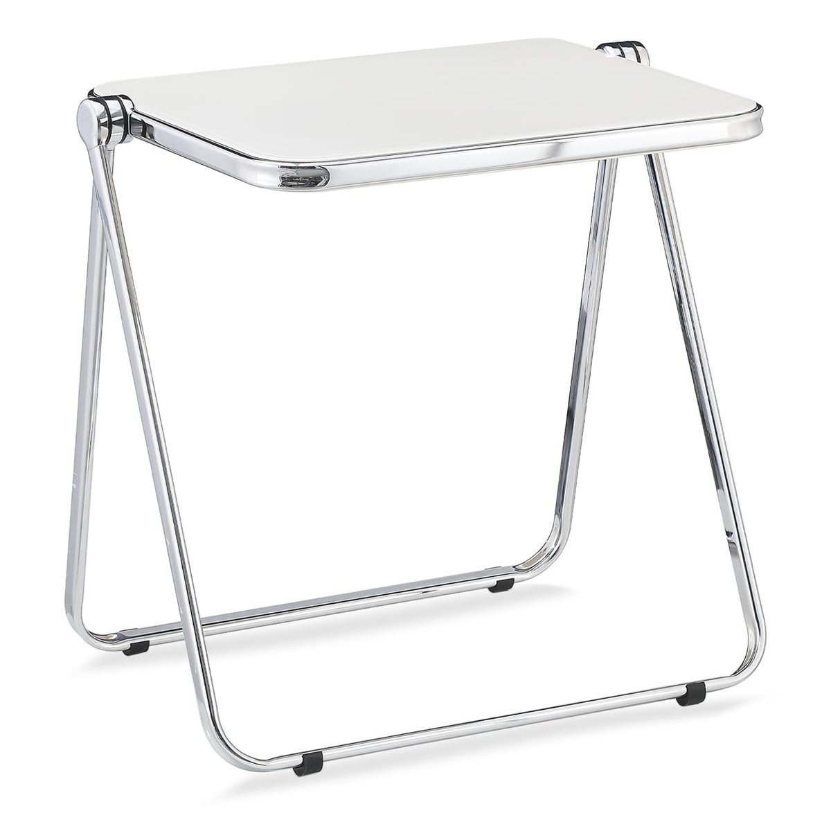 KAIHAOWIN Folding TV Tray Table Clear Acrylic Foldable Table No Assembly Required Tiny Desk for Home Office Side Table Small Computer Desk for Small