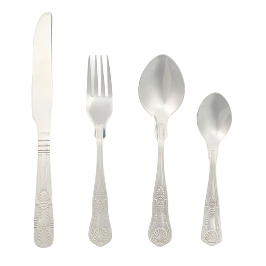 Russell Hobbs COMBO-8758 Verona Cutlery Set  72 Piece 18/10 Stainless Steel, Table Utensils for 18 Place Settings, Dishwasher Safe,