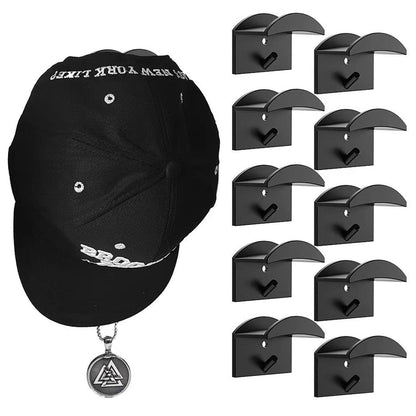 MOSTRUST Upgraded Adhesive Hat Hooks for Wall Mount with Screws(10-Pack), Hat Rack Special for Baseball Caps