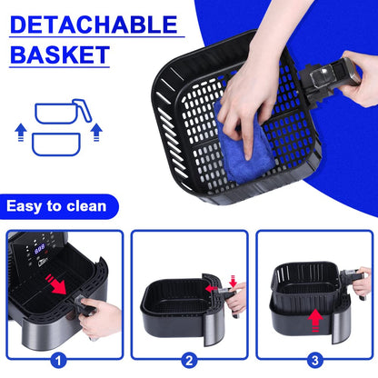 Air Fryer, Uten 5.5L Oil Free Air Fryers Oven for Home Use, LED Screen with Digital Display, Timer and Fully Adjustable Temperature Control for