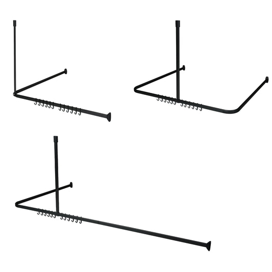 Sealskin Shower Curtain Rail Set, ABS, Black, flexibel