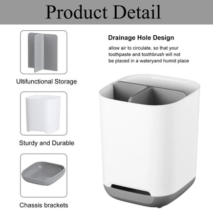 Toothbrush Holder, 3 Slots Toothbrush Organizer with Drainage Holes