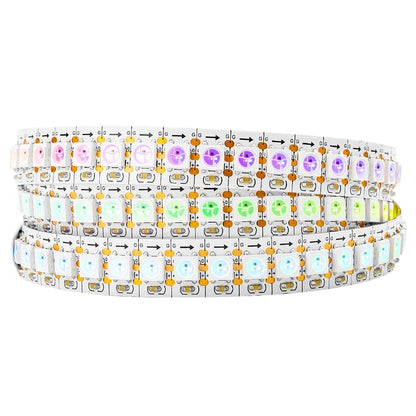 BTF-LIGHTING WS2812B 3.2FT 1m 144 LEDs/Pixels/m Individual Addressable 5050SMD LED Full Color led Pixel Strip White Board Dream Color Non-Waterproof