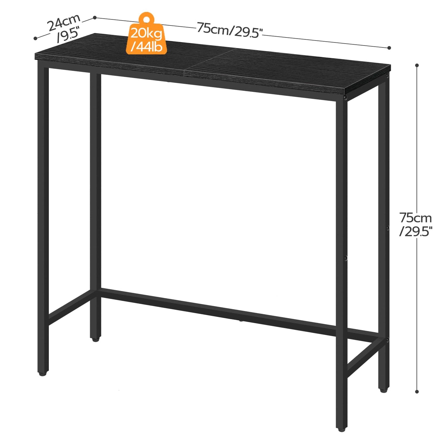 HOOBRO Console Table, Slim Console Table for Hallway, Metal Frame, Compact Display Table, Sofa Table for Small Spaces, Entryway, Living Room, Sturdy