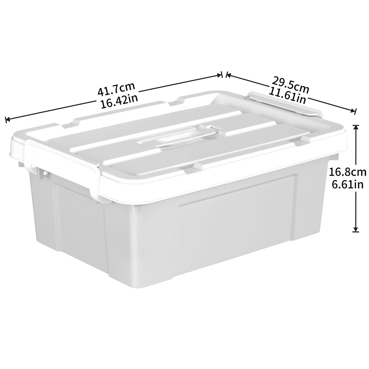 Cetomo 15L*6 Storage Boxes, Carry Plastic Storage Box with Lids, Organizing Container with Handle and Secure Latching Buckles, Stackable, Nestable