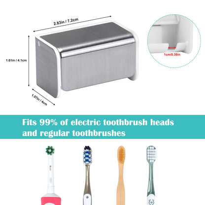 PARKMANI 2pcs Toothbrush Holders for Bathroom, Electric Toothbrush Holder Wall Mounted, Waterproof Self Adhesive Toothbrush Caddy for Family