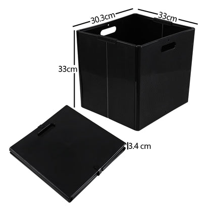 Eudokky 4 Pack Foldable Cube Storage Box, Plastic Storage Cube with Handle