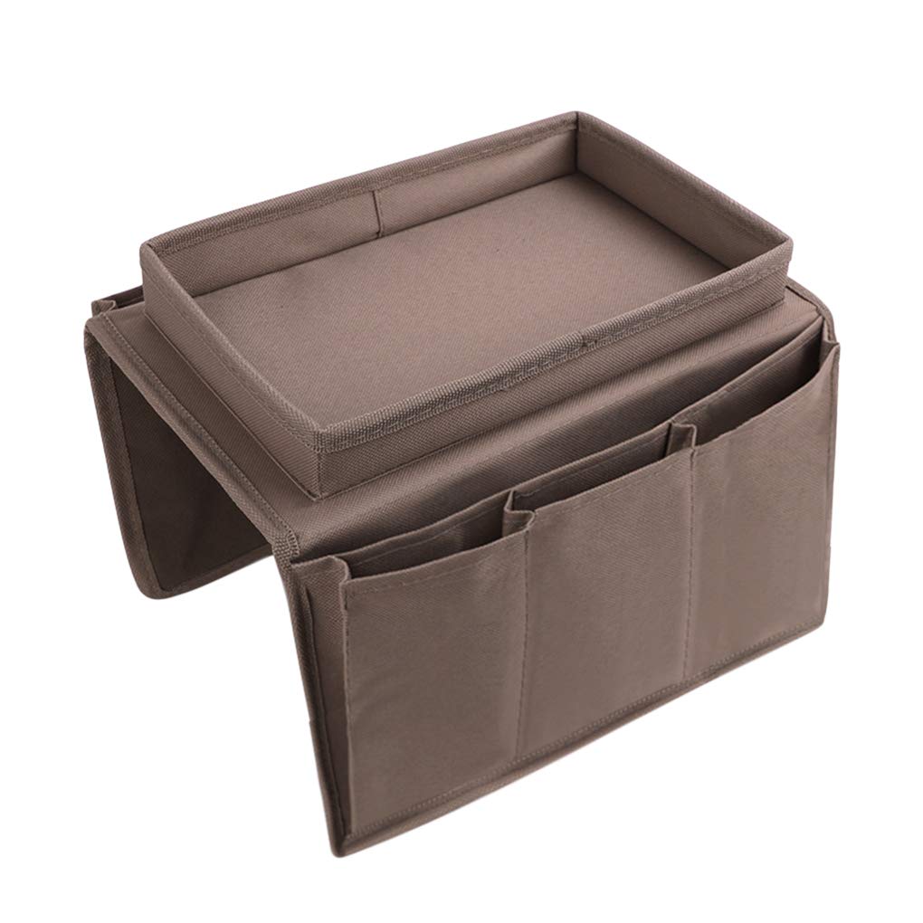 FakeFace Armchair Caddy with Cup Holder & 6 Pockets - TV Remote Control Storage Arm Tidy for Armchairs & Couch Chairs