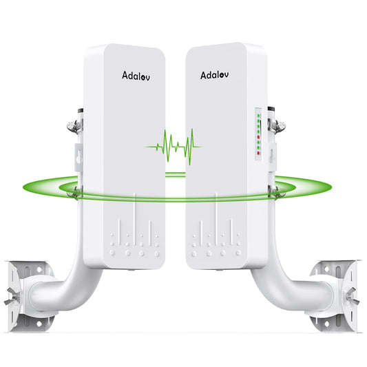 AdaLov CPE660 Wireless Bridge Outdoor with Bracket Mounts, 5.8G Point to Point WiFi Bridge PtP/PtMP with 14 dBi High-Gain Antenna, IP65 Waterproof,