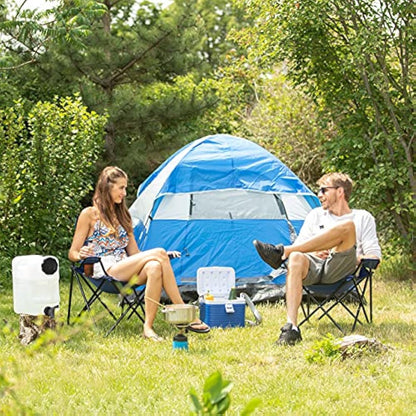 Relaxdays Water Canister with Tap, 15 litres, Camping Container, BPA-Free Plastic, Wide Opening, Handle, White/Black