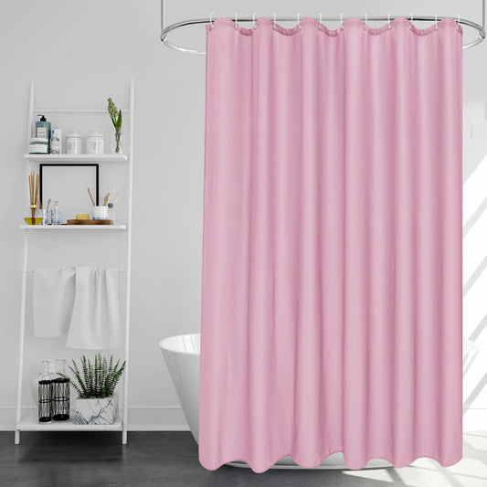 EurCross Pink Shower Curtains Mould Proof Resistant Washable, Quick Dry Water-resistant Fabric Bathroom Shower Curtain 180 x 180cm Drop with 12