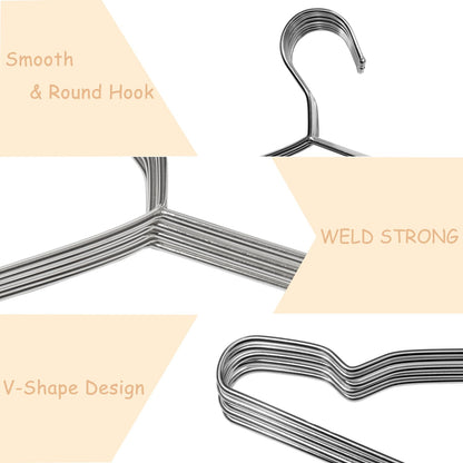 Extra Wide Wire Hangers for Plus Size Clothes, 19 Inch Stainless Steel Plus Size Hangers Ideal for XL, XXL Shirts, Coats, Dresses, Etc. Silver. 50pk.